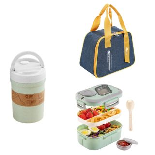3 IN 1 NEW IN DOUBLE LAYERED LUNCH SET COMBO