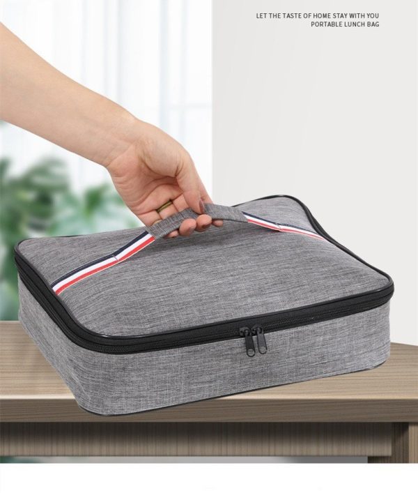 Large Square Oxford Insulated Lunch  Bag - Image 12