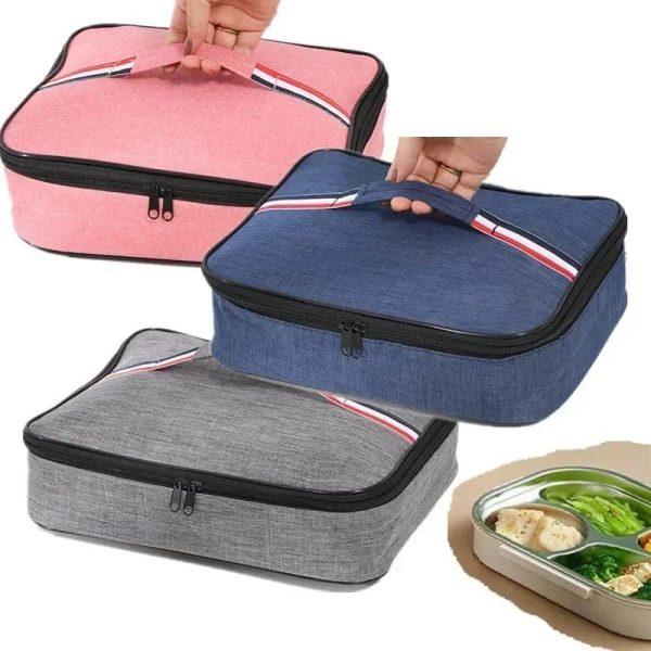 Large Square Oxford Insulated Lunch  Bag - Image 3