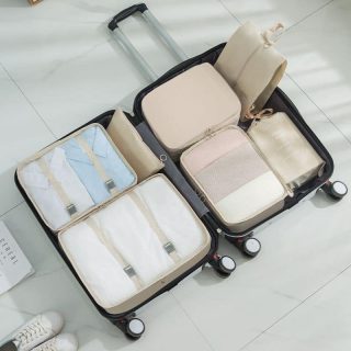 8pcs Luggage Travel Organizers For Suitcase With Toiletry Case