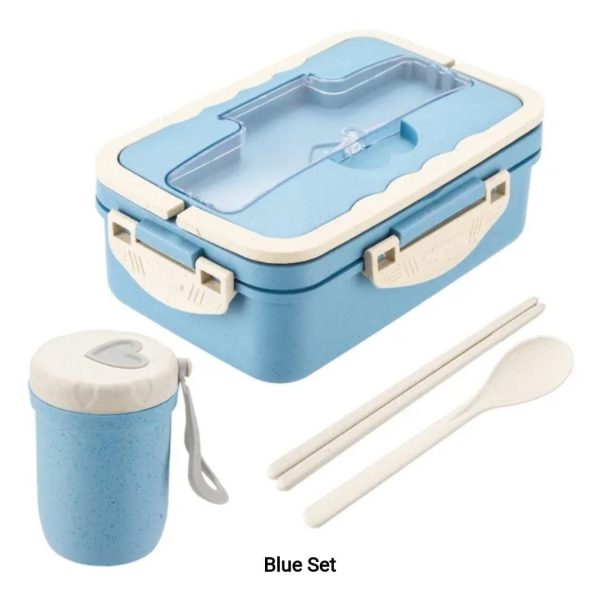 2IN 1 NEW IN DOUBLE LAYERED LUNCH SET WITH CUP - Image 3