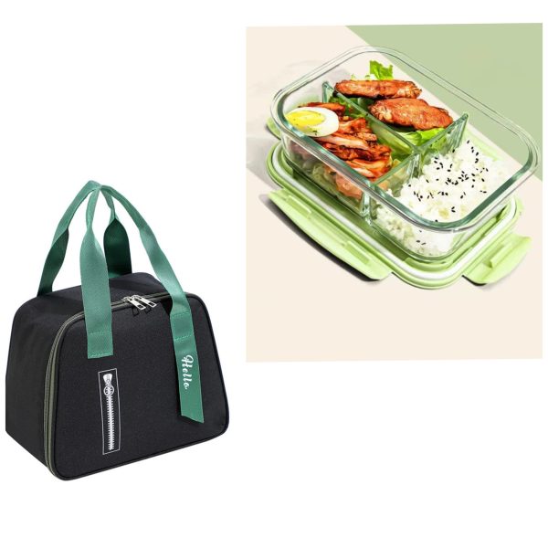 3 Grid Microwave Large Capacity Lunch box with an insulated Lunch bag