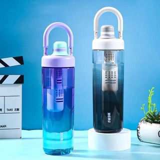 Gradient colour outdoor Sports portable 1L water bottle with strainer