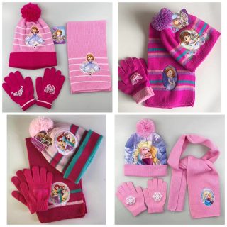 3 IN 1WINTER KIDS CARTOON THEMED BEENIES HAT,SCARF SET AND GLOVES