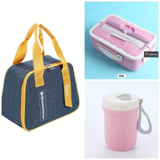 3 IN 1 MICROWAVEBLE LUNCH BOX COMBO SET