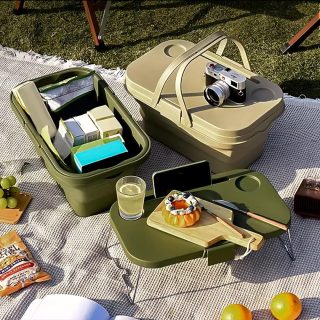 3 in 1 Foldable Collapsible Camping Hand Basket /Picnic Basket