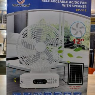 Easy Power Rechargeable AC DC Fan With Speaker And Solar Panel EP-312