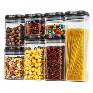7pcs Transparent Acrylic Cereal Food/Pantry Storage Containers