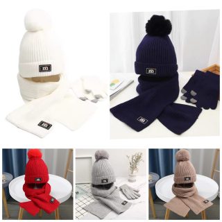 3 IN 1WINTER KIDS CARTOON THEMED BEENIES HAT,SCARF SET AND GLOVES