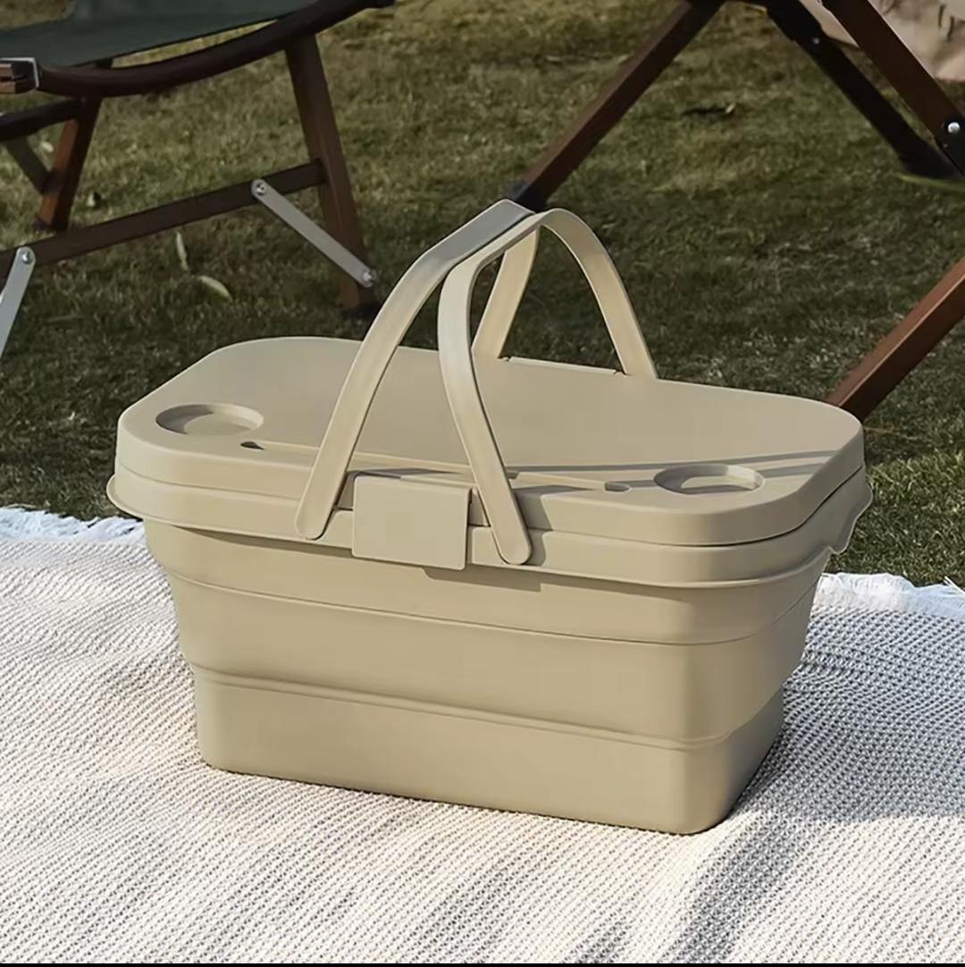3 in 1 Foldable Collapsible Camping Hand Basket /Picnic Basket - Image 3