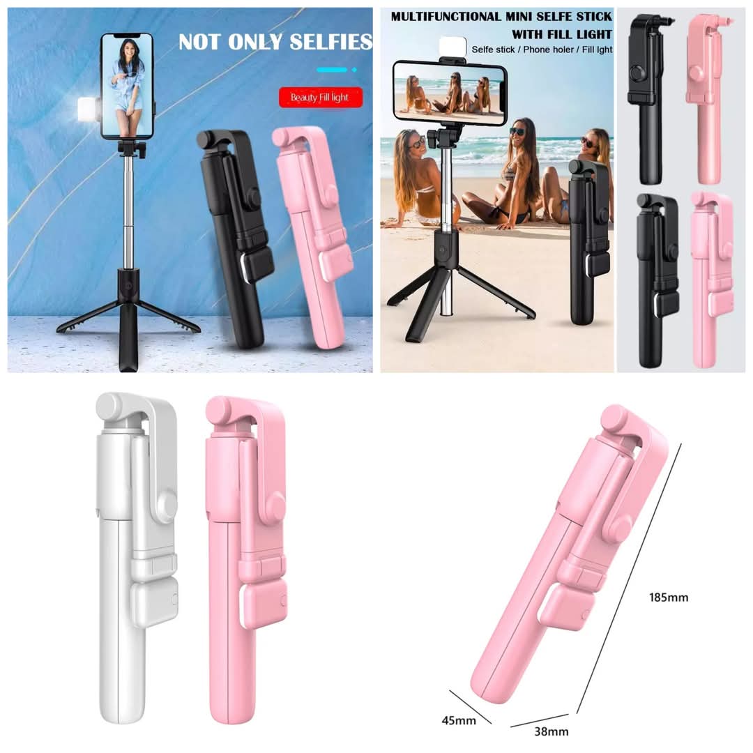 All in 1 selfie stick with light plus tripod