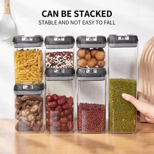 7pcs Transparent Acrylic Cereal Food/Pantry Storage Containers - Image 2