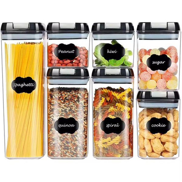 7pcs Transparent Acrylic Cereal Food/Pantry Storage Containers - Image 3