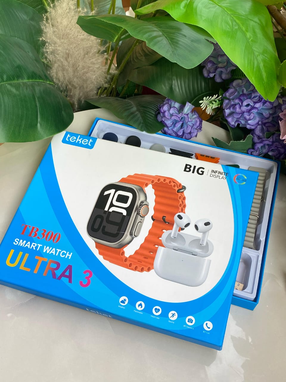 TB300 SMART WATCH WITH EARBUDS AND 7 STRAPS - Image 3