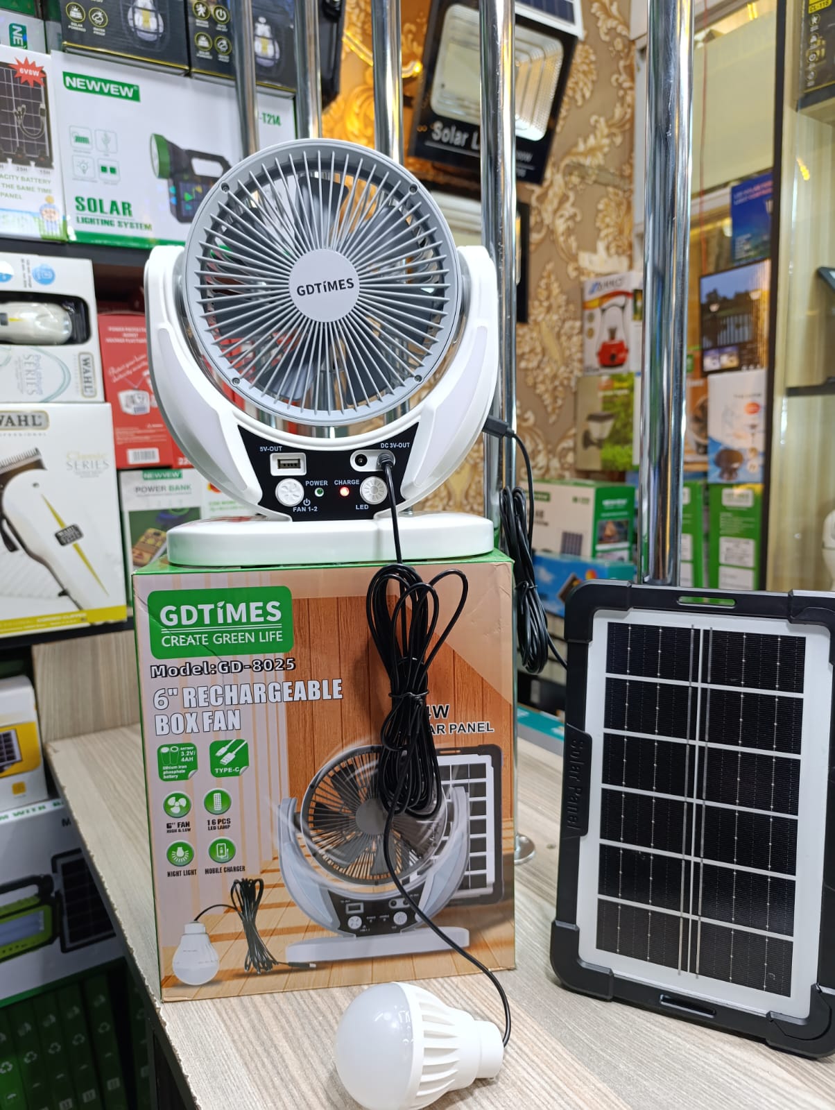 GDTimes 6" Rechargeable Box Fan