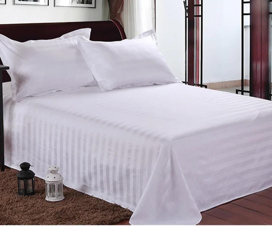 White stripped bedsheets sets