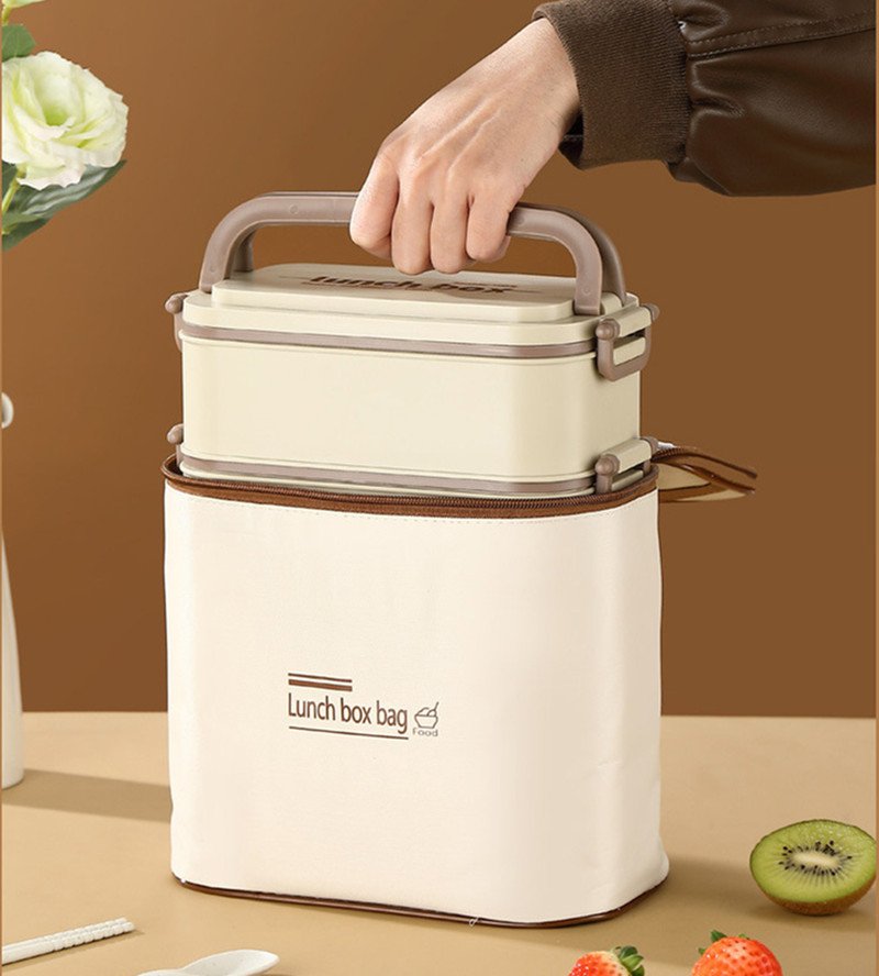 DOUBLE LAYERED LUNCH BOX WITH MATCHING LUNCH BAG - Image 6