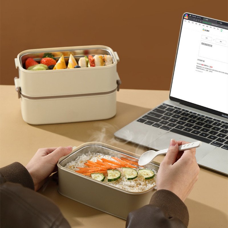 DOUBLE LAYERED LUNCH BOX WITH MATCHING LUNCH BAG - Image 2