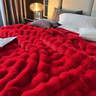 Soft Bubble Winter Throw Blanket Plain