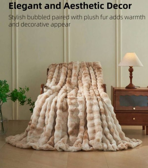 Soft Bubble Winter Throw Blanket Plain - Image 8