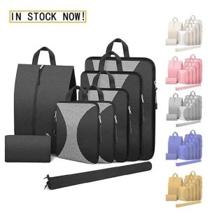 8 Pcs Travel Suitcase Compression Cubes
