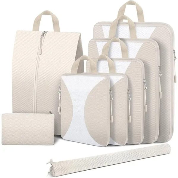 8 Pcs Travel Suitcase Compression Cubes - Image 2