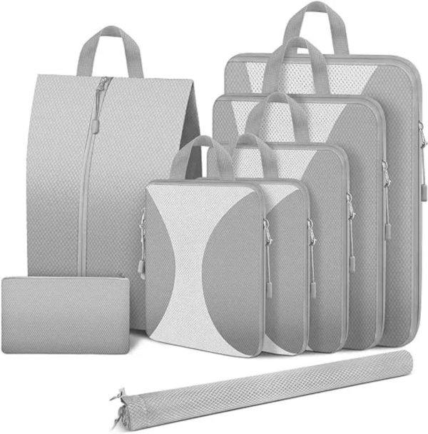 8 Pcs Travel Suitcase Compression Cubes - Image 3